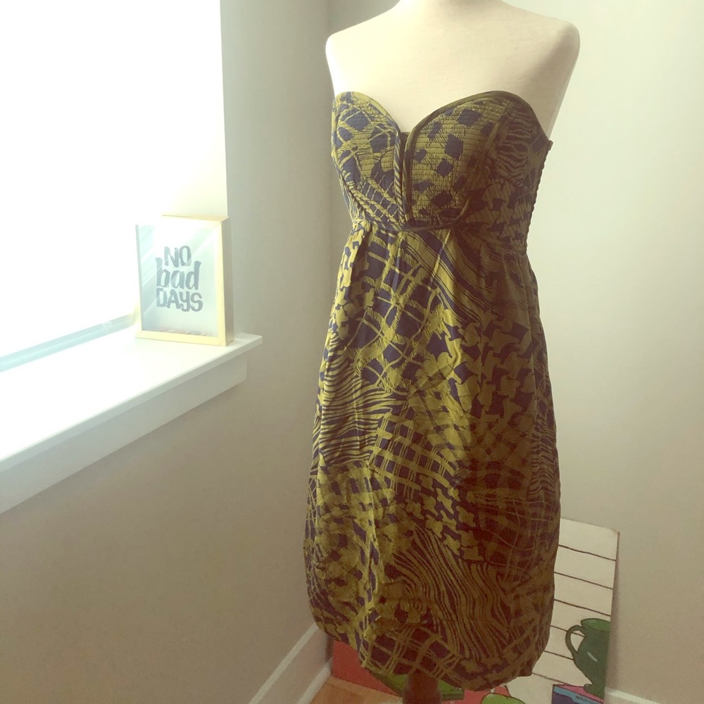 Maple Anthropologie Silk Bustier Dress size 2